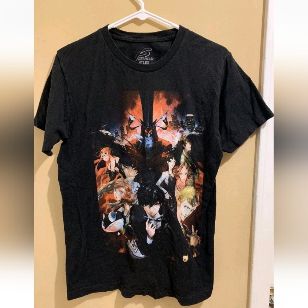 Persona Black Graphic Tee with Vibrant Design